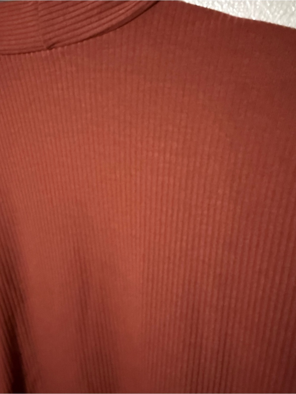 Women's Open Front Ribbed Cardigan Sweater - Rust - Picture 6 of 7